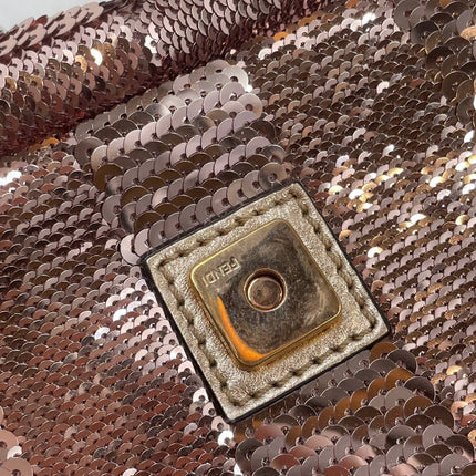Fendi Baguette Pink Glitter sequins Never Worn