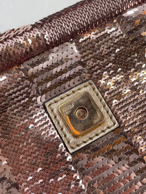 Fendi Baguette Pink Glitter sequins Never Worn