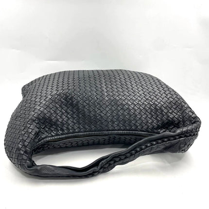 Sold Bottega Veneta Intrecciato Hobo Bag Large Black Lambskin leather