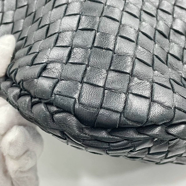 Sold Bottega Veneta Intrecciato Hobo Bag Large Black Lambskin leather