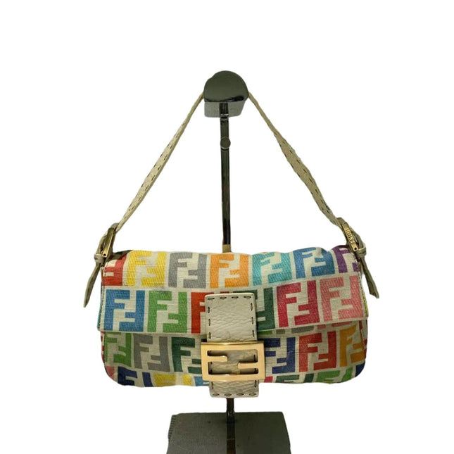 Sold Fendi Baguette Vintage Multicolor FF Zucca Canvas-Luxbags