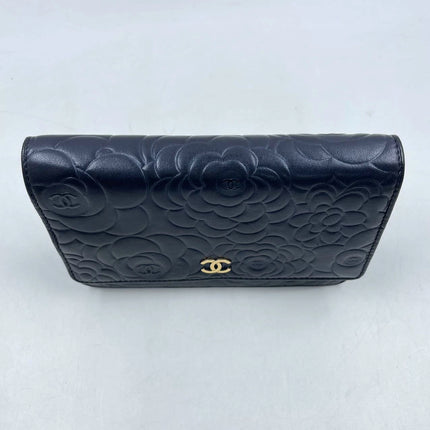 Sold Chanel Wallet On Chains WOC Classic Navy Camelia Flower