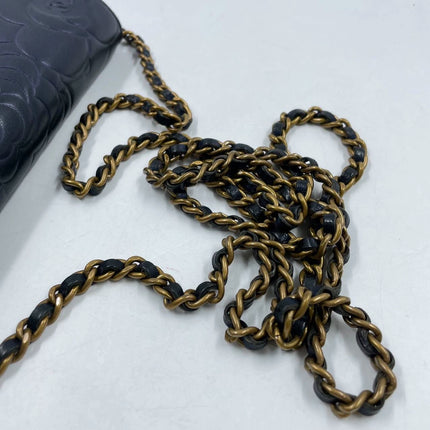 Sold Chanel Wallet On Chains WOC Classic Navy Camelia Flower