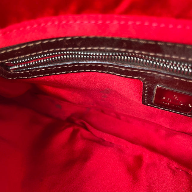 Sold Fendi Baguette Red Glittering Beads Shoulder Bag