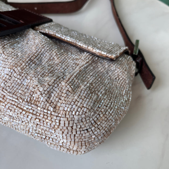 Sold Fendi Baguette Shoulder bag with Cream Beads