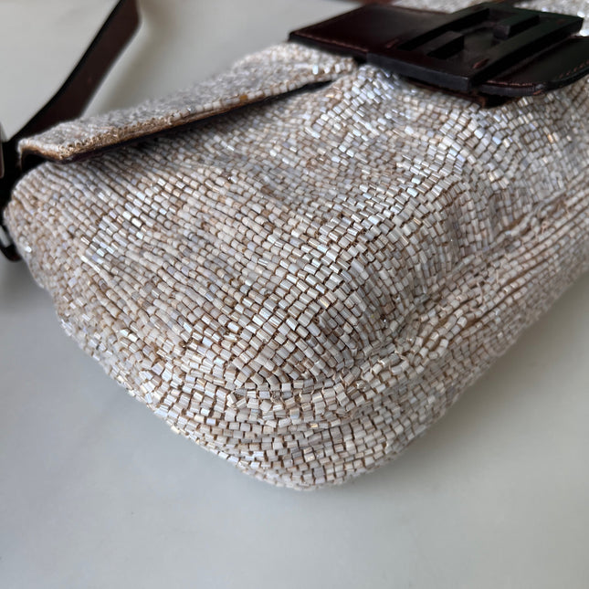 Sold Fendi Baguette Shoulder bag with Cream Beads