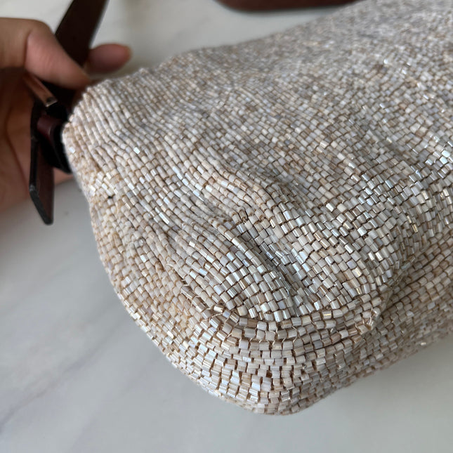 Sold Fendi Baguette Shoulder bag with Cream Beads