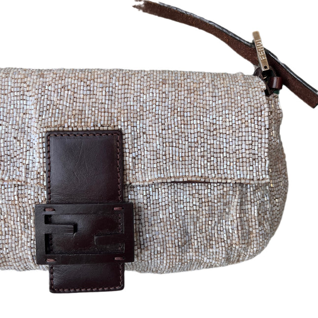 Sold Fendi Baguette Shoulder bag with Cream Beads