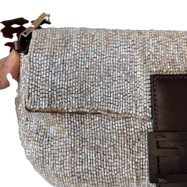 Sold Fendi Baguette Shoulder bag with Cream Beads