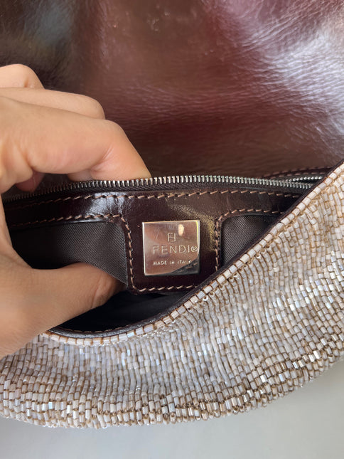 Sold Fendi Baguette Shoulder bag with Cream Beads