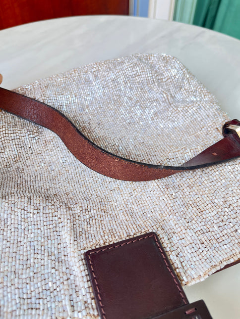 Sold Fendi Baguette Shoulder bag with Cream Beads