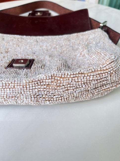Sold Fendi Baguette Shoulder bag with Cream Beads