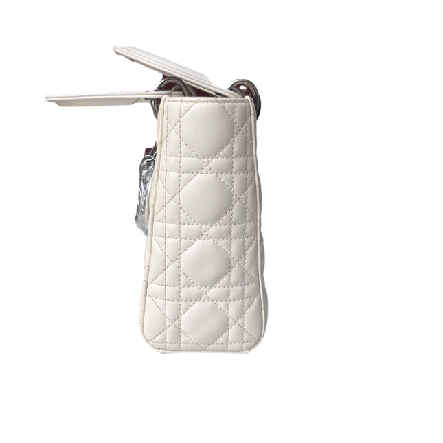 Sold Lady Dior Small My Abcdior White Ecru Lambskin Cannage Leather