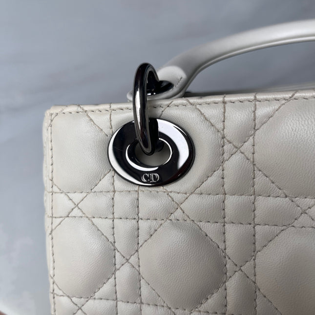 Sold Lady Dior Small My Abcdior White Ecru Lambskin Cannage Leather