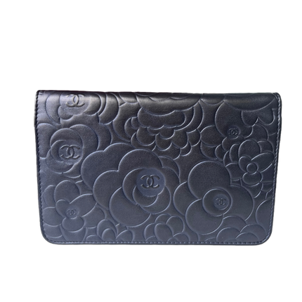 Sold Chanel Wallet On Chains WOC Classic Navy Camelia Flower