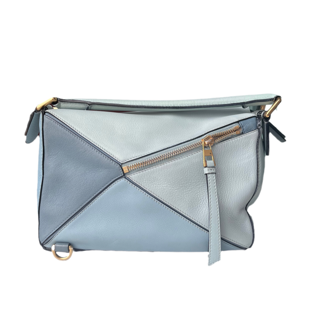 Loewe Puzzle Small Multi tone Blue Leather Crossbody Bag