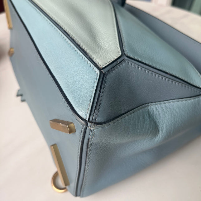 Loewe Puzzle Small Multi tone Blue Leather Crossbody Bag