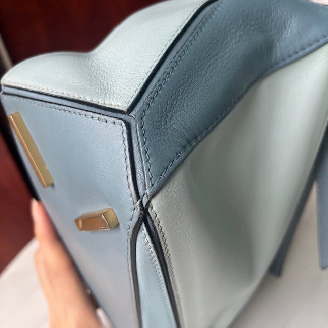 Loewe Puzzle Small Multi tone Blue Leather Crossbody Bag