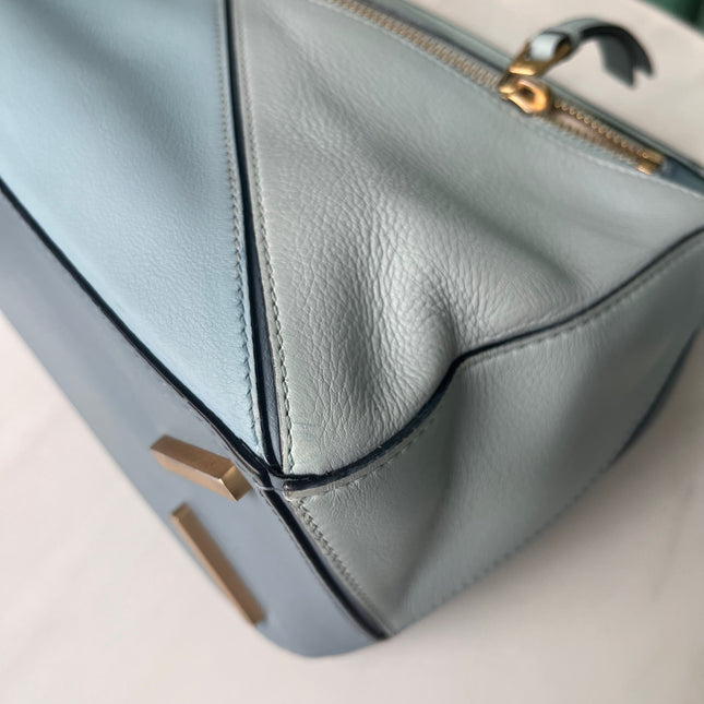 Loewe Puzzle Small Multi tone Blue Leather Crossbody Bag