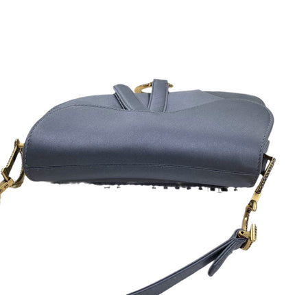 Sold Dior Saddle Mini Silk Greyish Blue with crystals