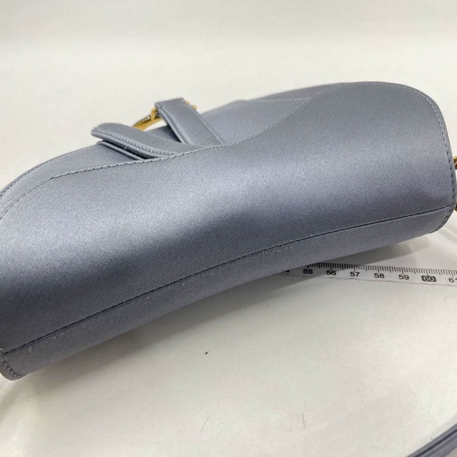 Sold Dior Saddle Mini Silk Greyish Blue with crystals