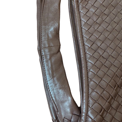 Bottega Veneta Veneta Hobo Intrecciato Purple Brown 45cm Lambskin Leather