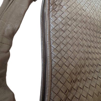 Bottega Veneta Veneta Hobo Intrecciato Purple Brown 45cm Lambskin Leather