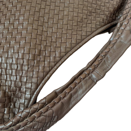 Bottega Veneta Veneta Hobo Intrecciato Purple Brown 45cm Lambskin Leather