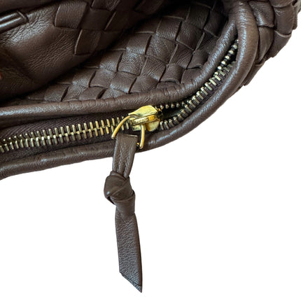 Bottega Veneta Veneta Hobo Intrecciato Purple Brown 45cm Lambskin Leather