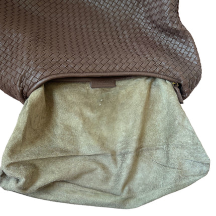 Bottega Veneta Veneta Hobo Intrecciato Purple Brown 45cm Lambskin Leather