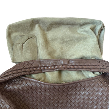 Bottega Veneta Veneta Hobo Intrecciato Purple Brown 45cm Lambskin Leather