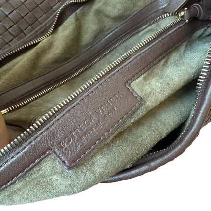 Bottega Veneta Veneta Hobo Intrecciato Purple Brown 45cm Lambskin Leather