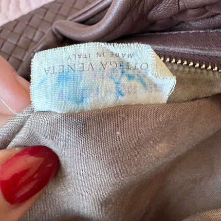 Bottega Veneta Veneta Hobo Intrecciato Purple Brown 45cm Lambskin Leather