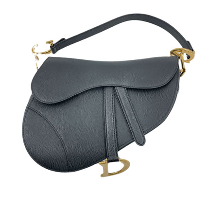 Sold Dior Saddle Black Medium Grained Leather Handbag with Gold Hardware-Luxbags