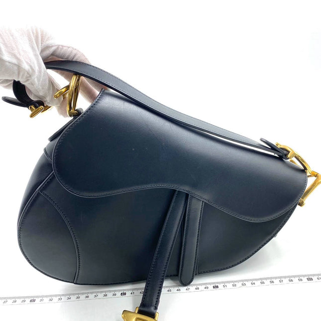 Sold Dior Saddle Medium leather Black Smooth Leather