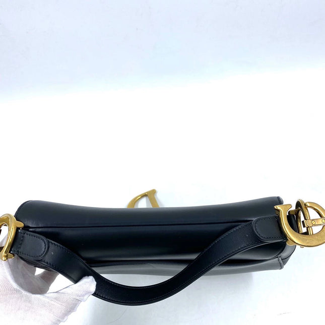 Sold Dior Saddle Medium leather Black Smooth Leather