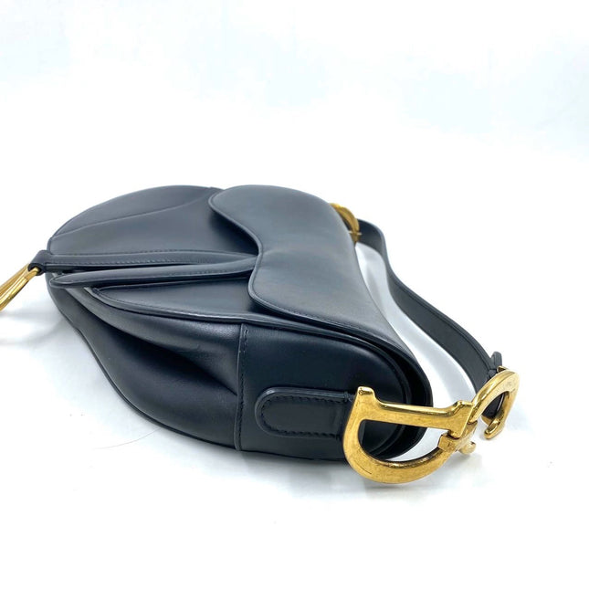 Sold Dior Saddle Medium leather Black Smooth Leather