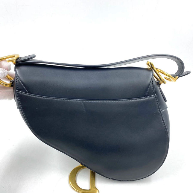Sold Dior Saddle Medium leather Black Smooth Leather