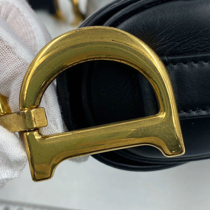 Sold Dior Saddle Medium leather Black Smooth Leather