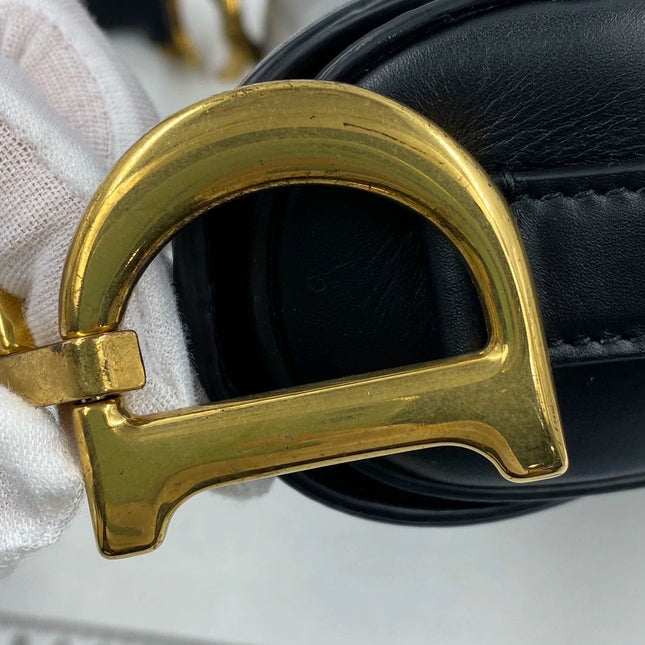 Sold Dior Saddle Medium leather Black Smooth Leather