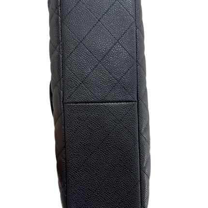 Sold Chanel Classic Flap 2009 Jumbo Black Caviar Leather Single Flap with Gold Hardware