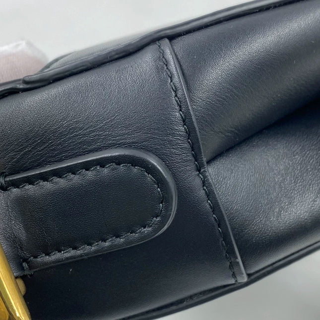 Sold Dior Saddle Medium leather Black Smooth Leather
