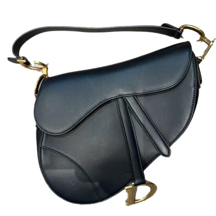 Sold Dior Saddle Medium leather Black Smooth Leather-Luxbags