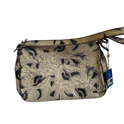 Fendi Mamma Baguette Blue White Flower Embossed Shoulder Bag