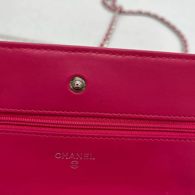 Sold Chanel Classic WOC Wallet on Chain Fuchsia Patent Leather