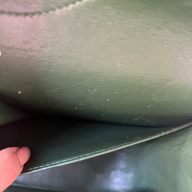 Chanel Classic Flap Jumbo Green Patent Leather Silver Hardware