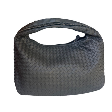 Sold Bottega Veneta Intrecciato Hobo Bag Medium Charcoal Black Lambskin leather-Luxbags