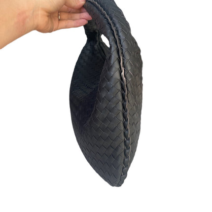 Sold Bottega Veneta Intrecciato Hobo Bag Medium Charcoal Black Lambskin leather