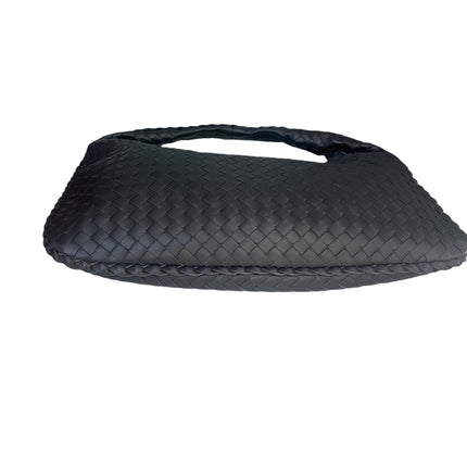 Sold Bottega Veneta Intrecciato Hobo Bag Medium Charcoal Black Lambskin leather