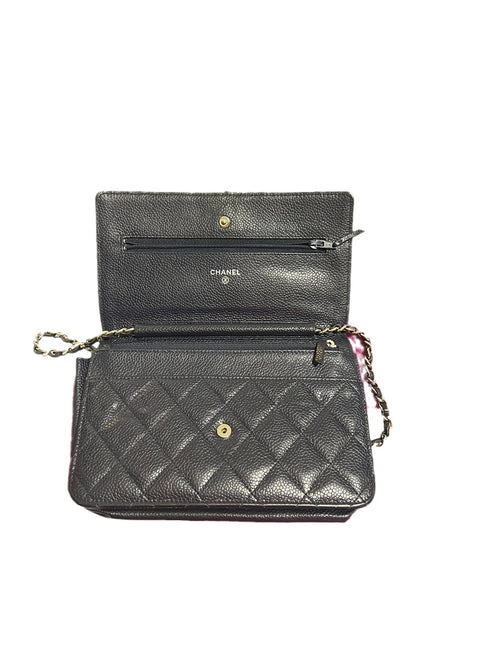 Sold Chanel Wallet on Chain WOC Navy Caviar Leather with Silver hardware